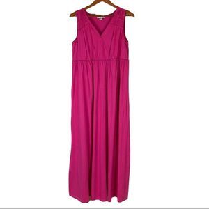 Coldwater Creek Fushia Sleeveless V-Neck Maxi Dress, Size L (14)